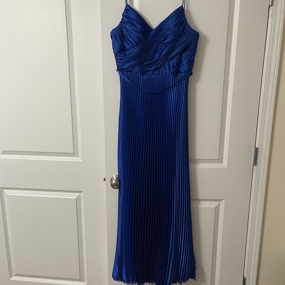 Elegant Blue Pleated Dress Aqua Dresses 8